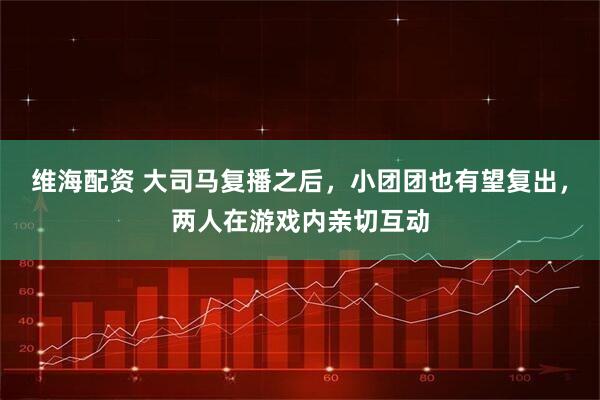 维海配资 大司马复播之后,小团团也有望复出,两人在游戏内亲切互动